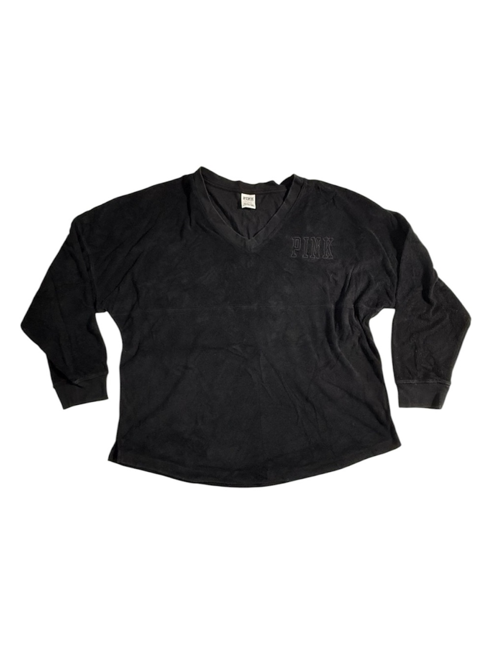 PINK Victoria's Secret Black V-Neck Pullover Sweatshirt